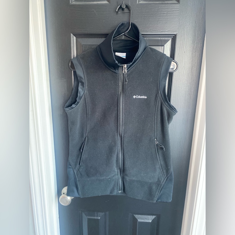Columbia Vest Women's Black Fleece Full Zip Outdoor-Size L